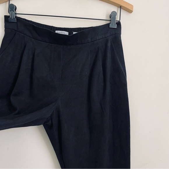 Aritzia Babaton Cohen Vegan Suede Pants Black Size 6 – Cropped Ankle Trousers - Picture 6 of 15